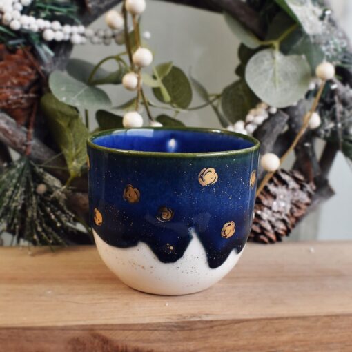 Pahar din porțelan cu detalii din aur "Starry Night", 180 ml - imagine 3