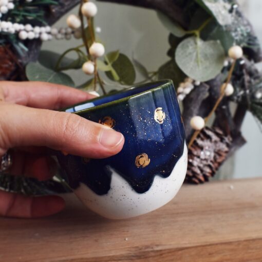 Pahar din porțelan cu detalii din aur "Starry Night", 180 ml - imagine 2