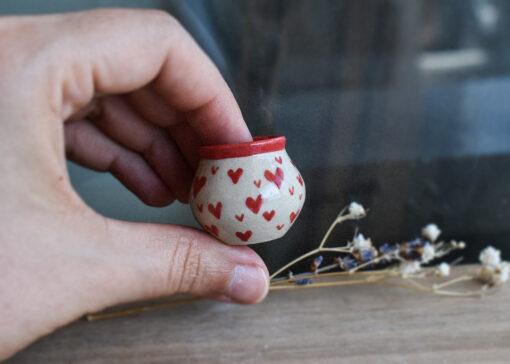 Mini Vază ”Red Hearts” 2.8 cm - imagine 2
