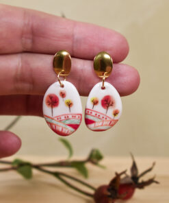 Alternative view of Cercei din porțelan ”Dealuri de toamnă”