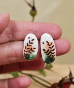 Cercei din porțelan ”Apus de toamnă”