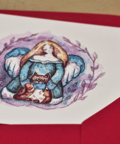 Alternative view of Ilustrație/felicitare ”Înger cu pisică”