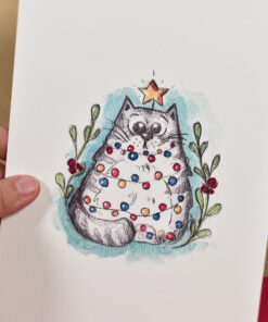 Alternative view of Ilustrație/felicitare ”Pisică încurcată”