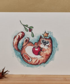 Ilustrație/felicitare ”Pisică poznașă”