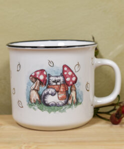 Cană din porțelan "Pisică cu ciuperci", 300 ml