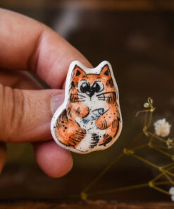 Mărțișor-broșă Pisică hoțomană