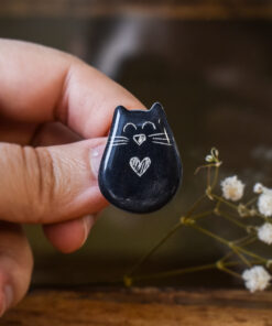 Mărțișor-broșă Pisică neagră