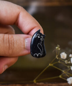 Mărțișor-broșă Pisicuță neagră