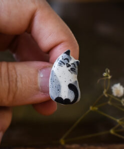 Mărțișor-broșă Pisicuță gri