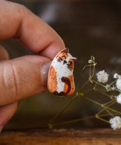 Mărțișor-broșă Pisicuță brună