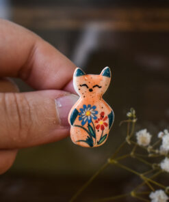 Mărțișor-broșă Vulpe (bleu-roșu)