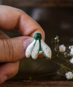 Mărțișor-broșă Ghiocel deschis