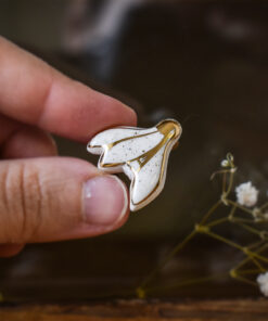 Alternative view of Mărțișor-broșă Ghiocel deschis (aur)