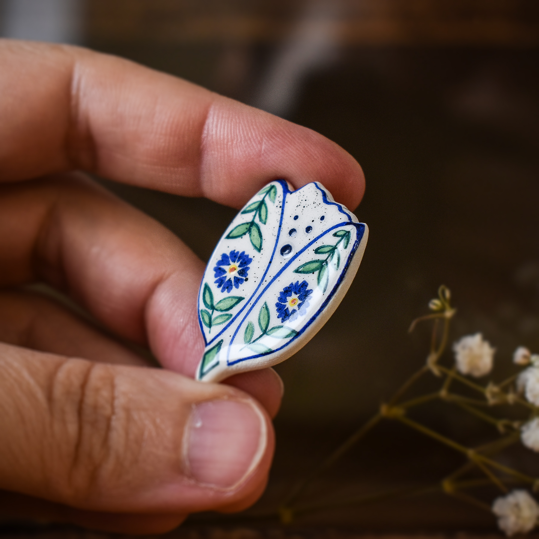 Mărțișor-broșă Lalea albastră - imagine 2