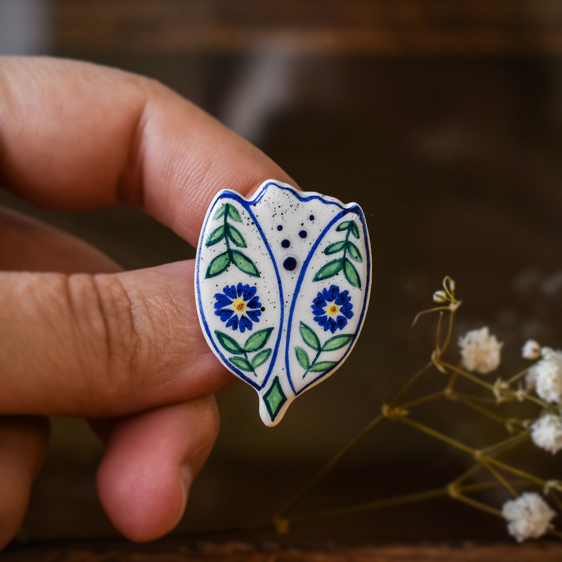 Mărțișor-broșă Lalea albastră