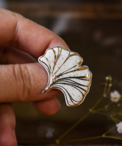 Mărțișor-broșă Gingko (aur)