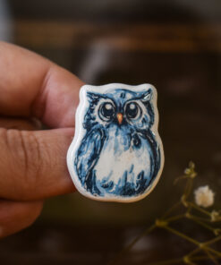 Mărțișor-broșă, ilustrație Bufniță