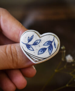 Mărțișor-broșă, ilustrație Inimă albastră