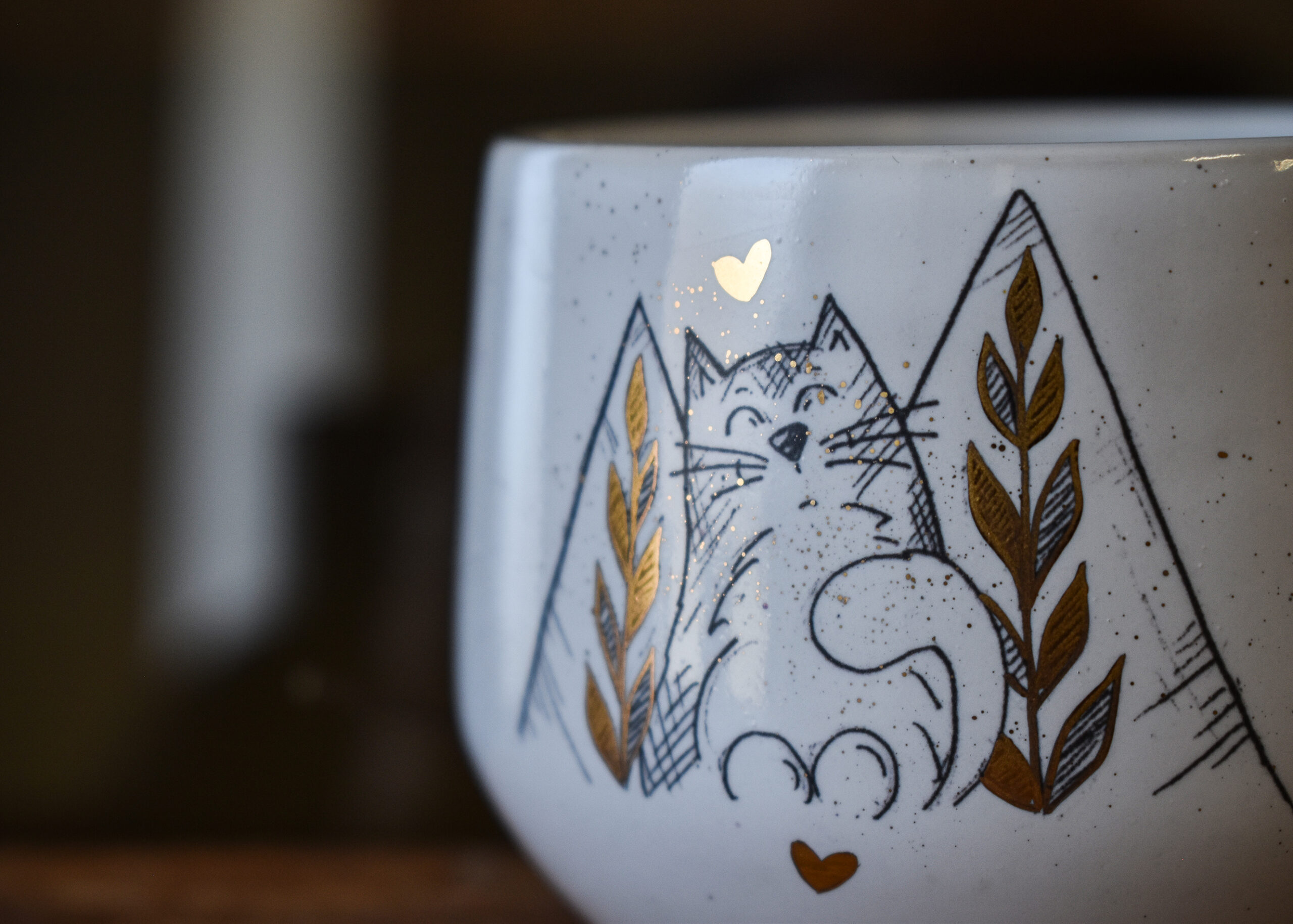 Ceașcă din ceramică "Pisică la munte", 240 ml - imagine 3