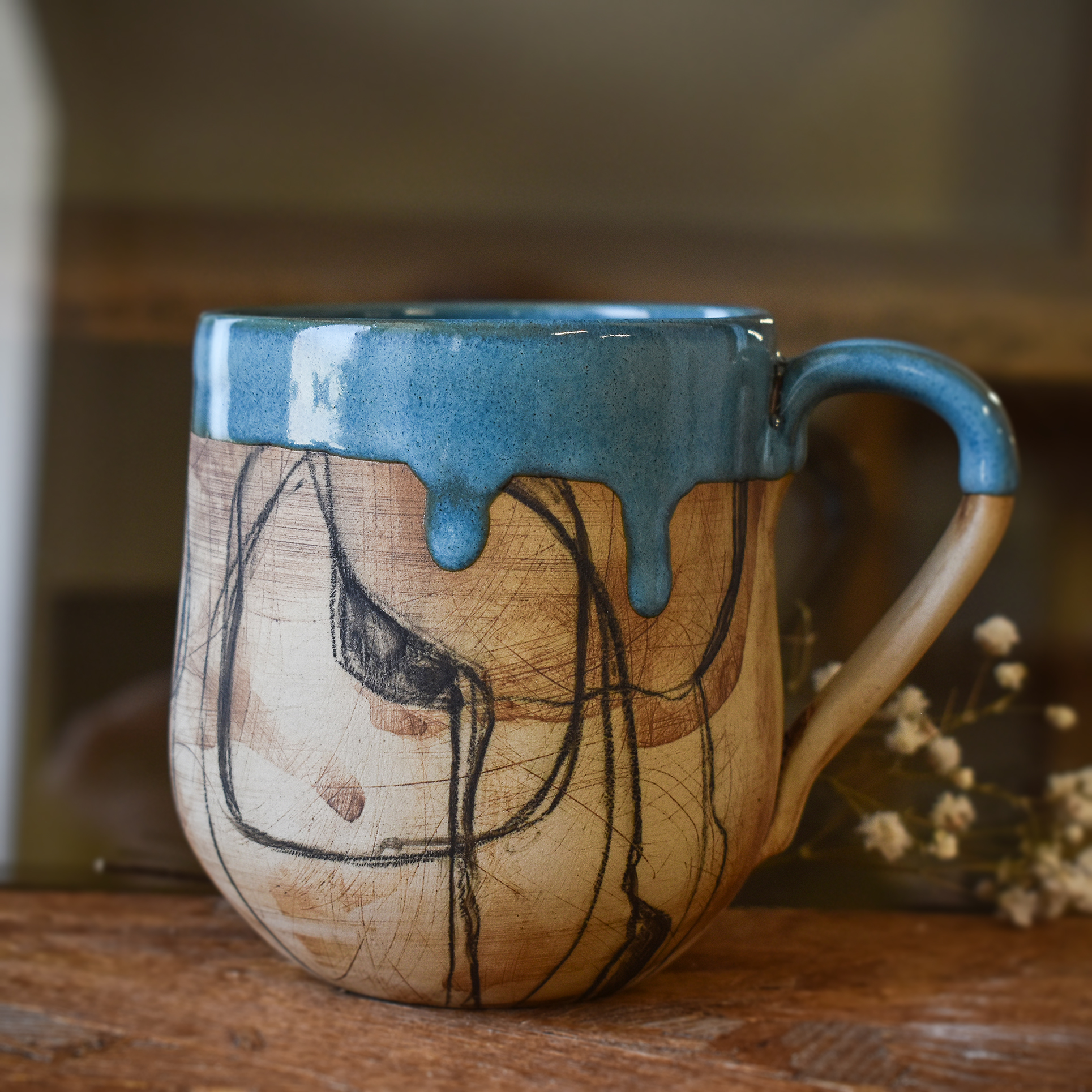 Cană din ceramică "Blue shields", 300 ml