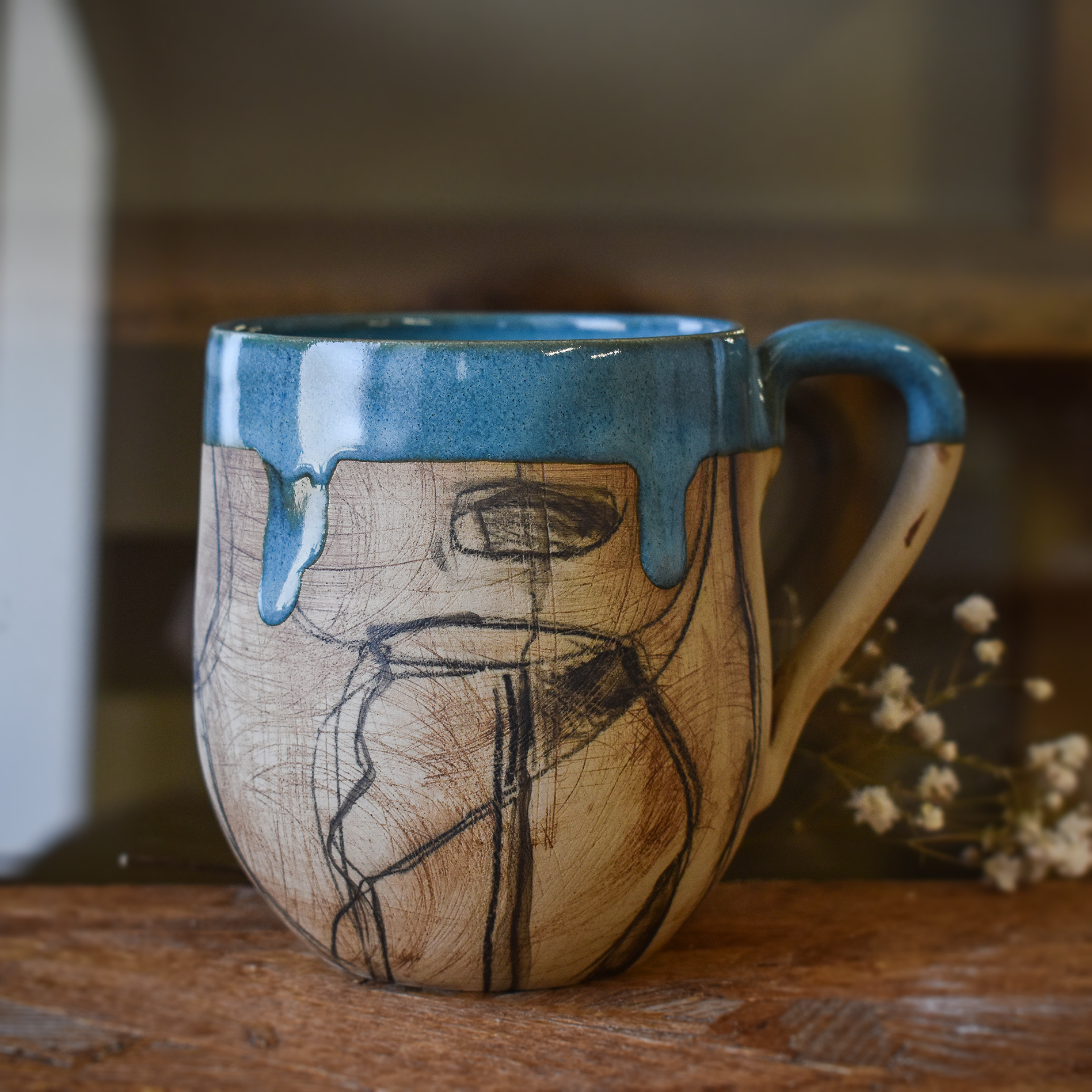 Cană din ceramică "Blue shields", 295 ml
