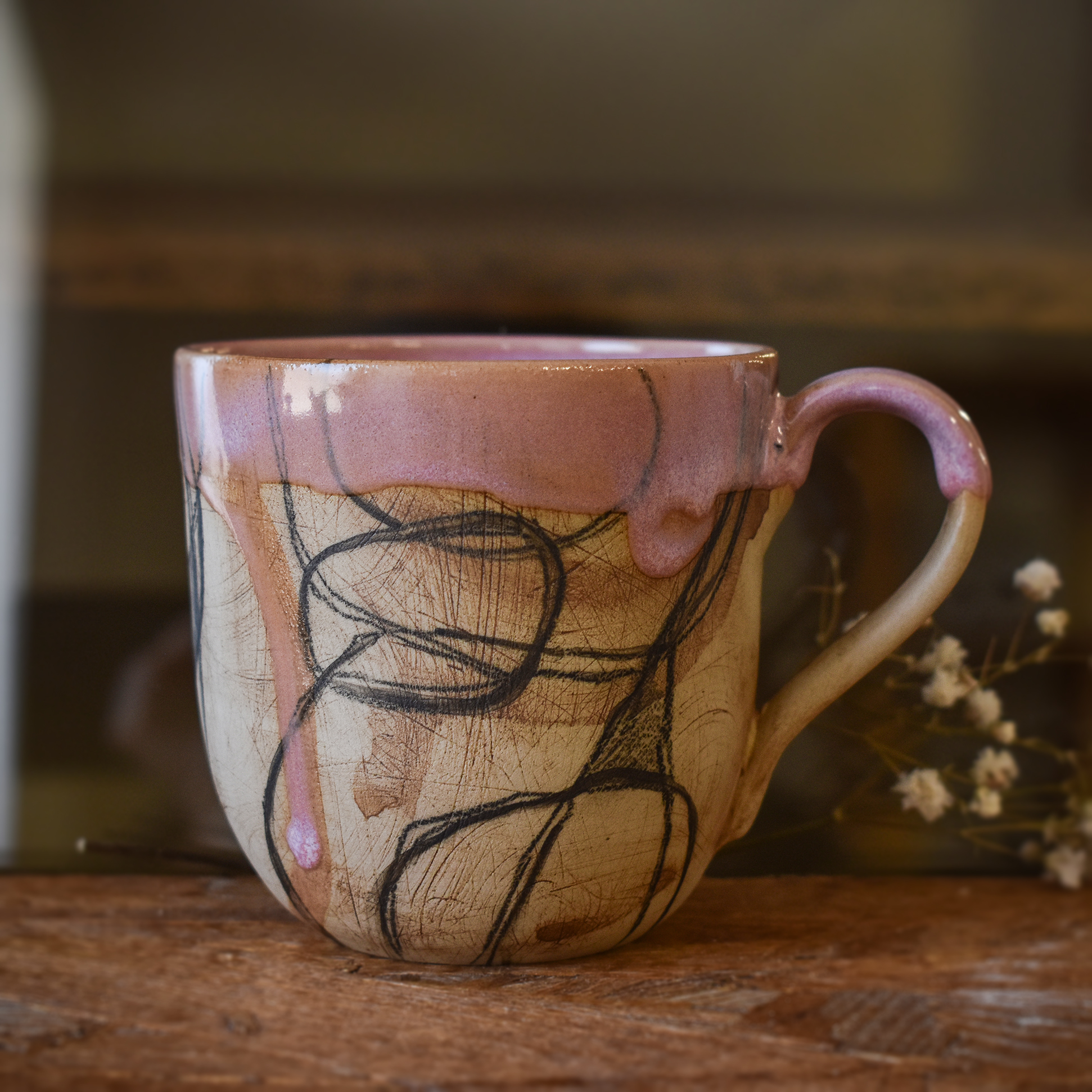 Cană din ceramică "Pink shields", 195 ml