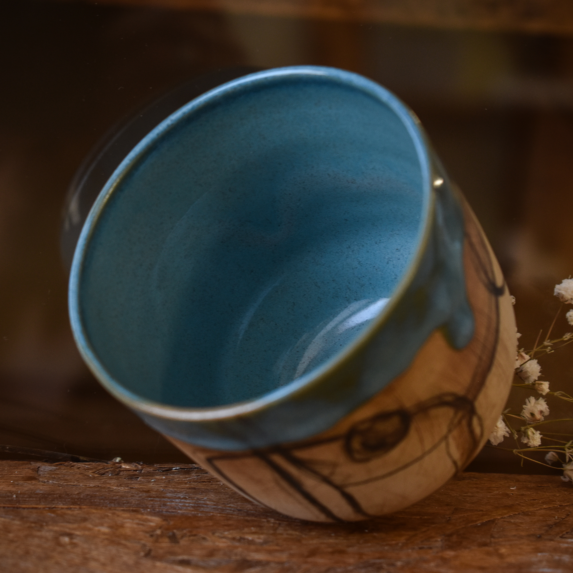 Pahar din ceramică "Blue shields", 190 ml - imagine 5