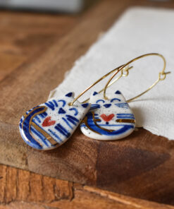 Cercei din porțelan ”Pisici albastre” - imagine 3