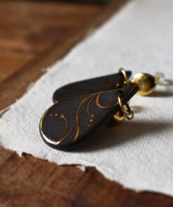 Cercei din ceramică "Black and Gold" - imagine 3