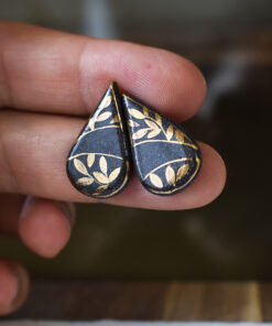 Cercei din ceramică "Black and Gold" - imagine 2