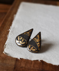 Cercei din ceramică "Black and Gold" - imagine 3