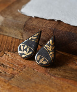 Cercei din ceramică "Black and Gold"