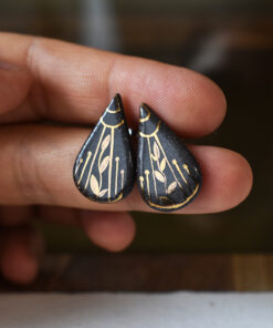 Cercei din ceramică "Black and Gold" - imagine 3