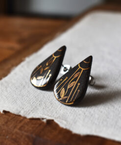 Cercei din ceramică "Black and Gold"