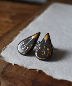 Cercei din ceramică "Black and Gold" - imagine 3