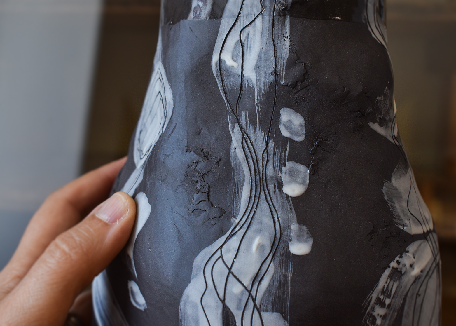 Vas din ceramică "Black & White" - imagine 4