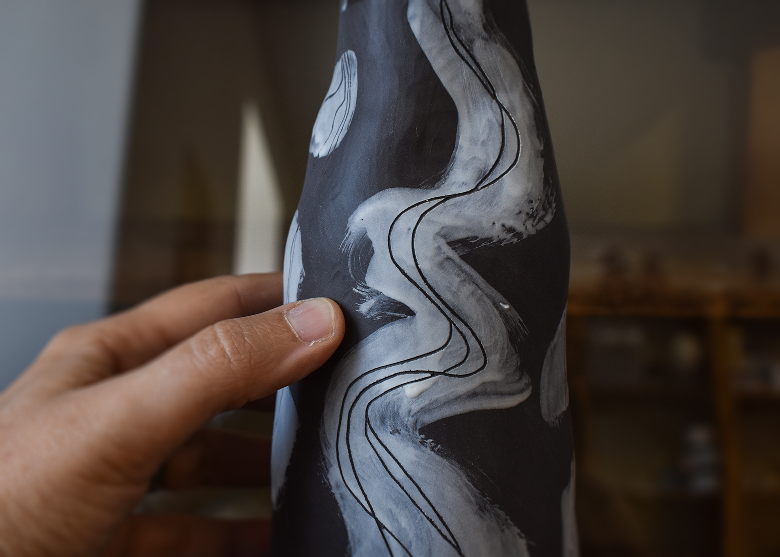 Vas din ceramică "Black & White" - imagine 4