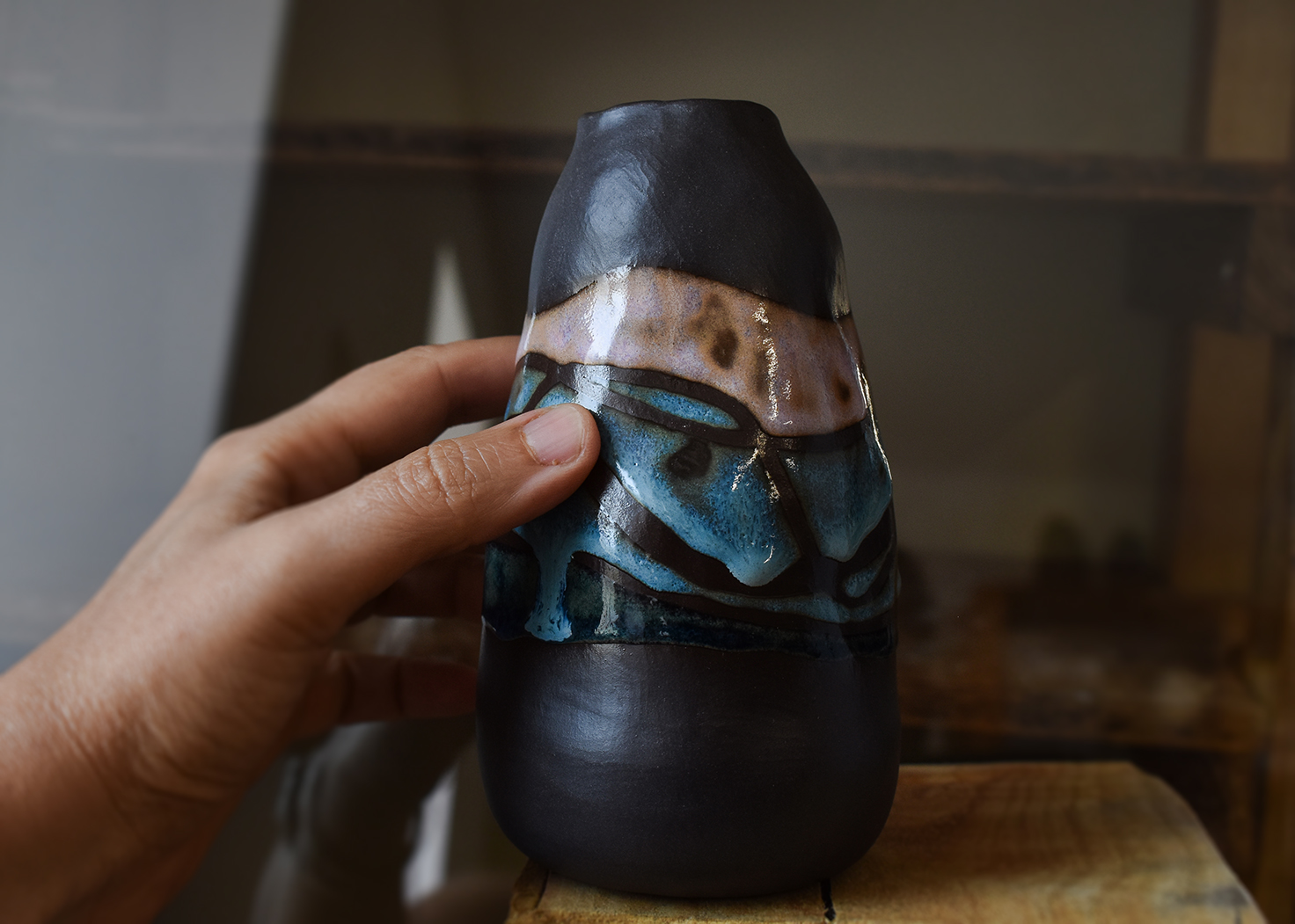 Vază din ceramică "Unde" - imagine 3