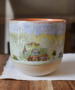 Pahar din ceramică "Pitoresc românesc", 200 ml