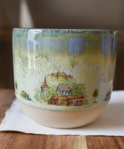 Pahar din ceramică "Pitoresc românesc", 200 ml