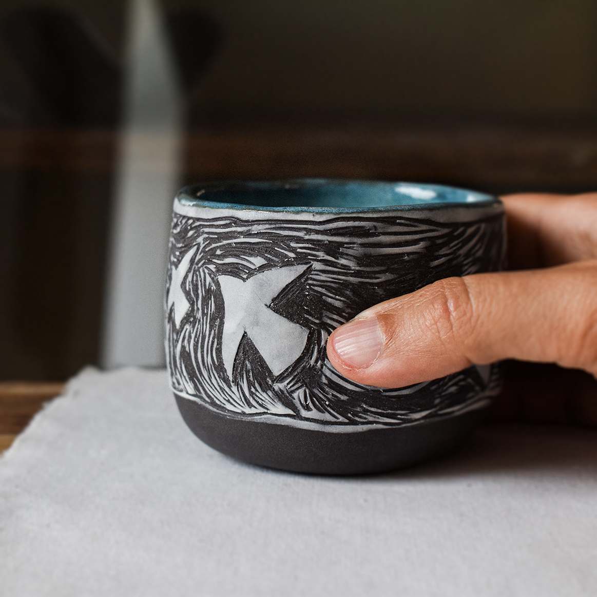 Pahar din ceramică gravată manual "Libertad", 200 ml - imagine 3