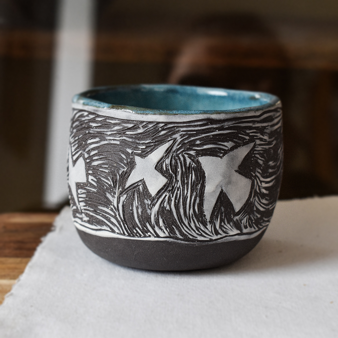 Pahar din ceramică gravată manual "Libertad", 200 ml - imagine 2