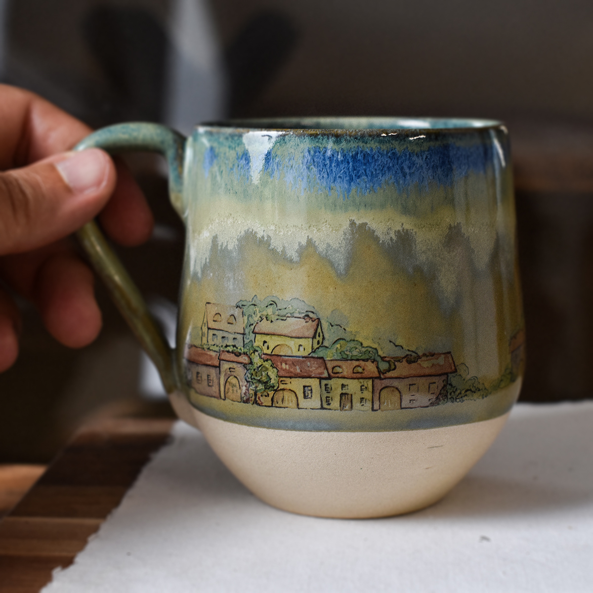 Cană din ceramică "Căsuțe pe-nserat", 300 ml