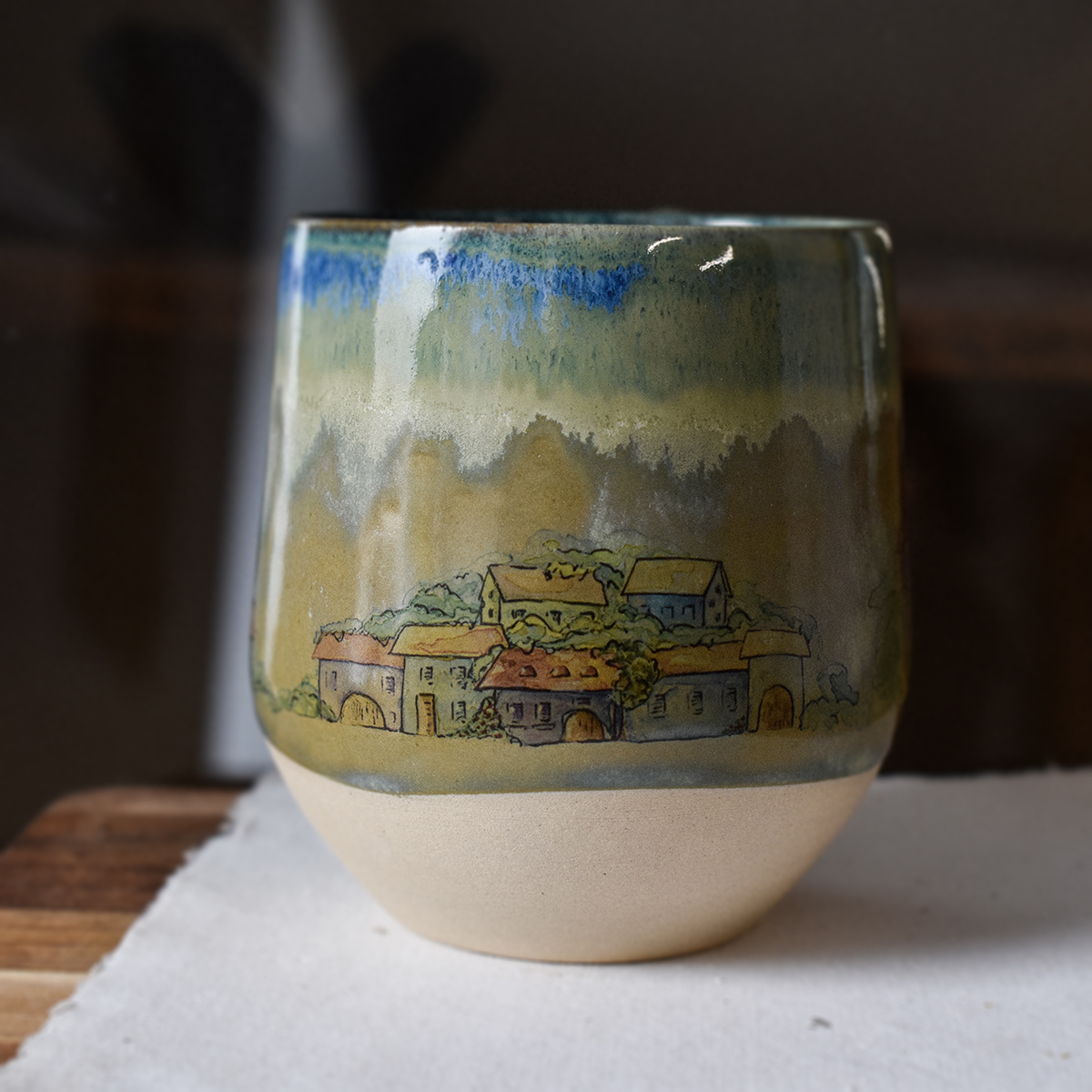 Cană din ceramică "Căsuțe pe-nserat", 300 ml - imagine 3