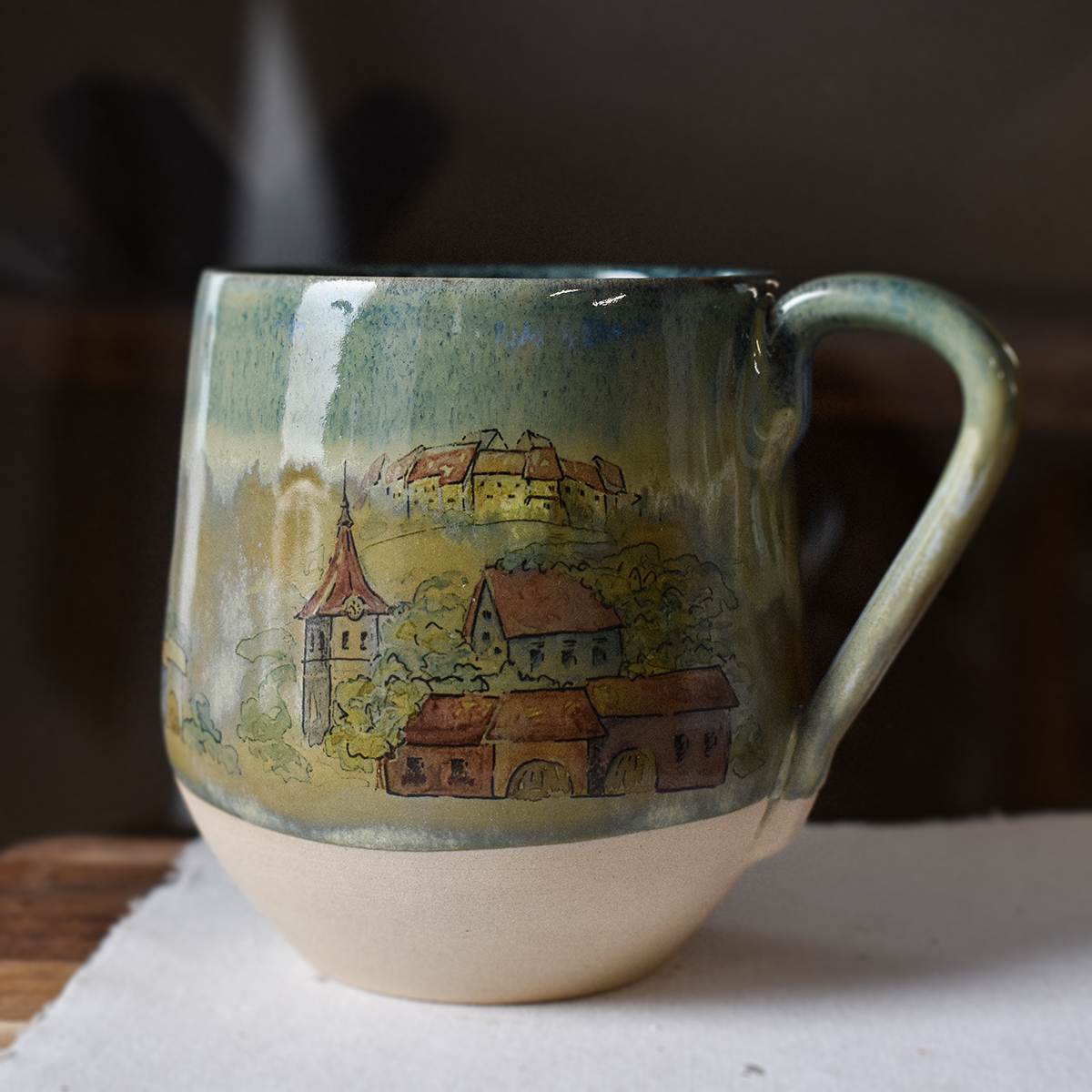 Cană din ceramică "Căsuțe pe-nserat", 300 ml - imagine 2