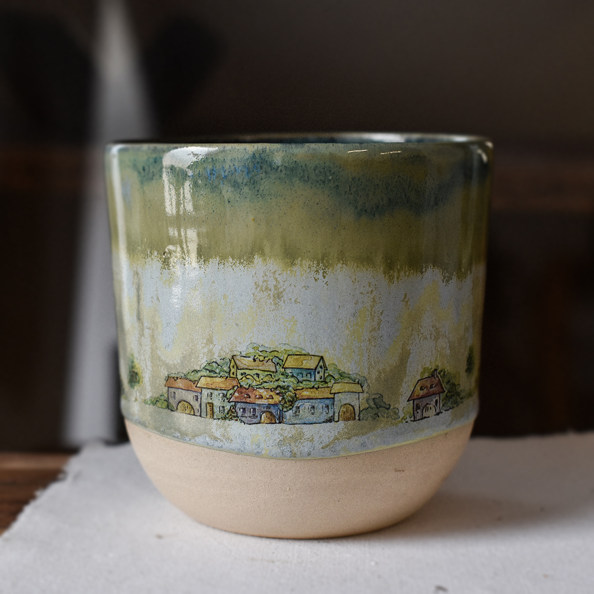 Pahar din ceramică "Căsuțe", 225 ml - imagine 2