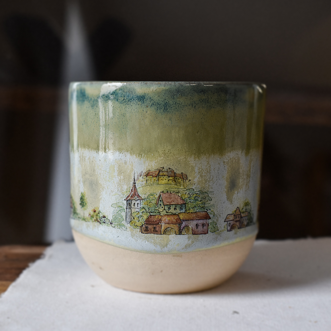 Pahar din ceramică "Căsuțe", 225 ml