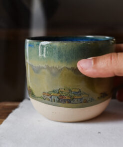 Pahar din ceramică "Căsuțe pe-nserat", 225 ml