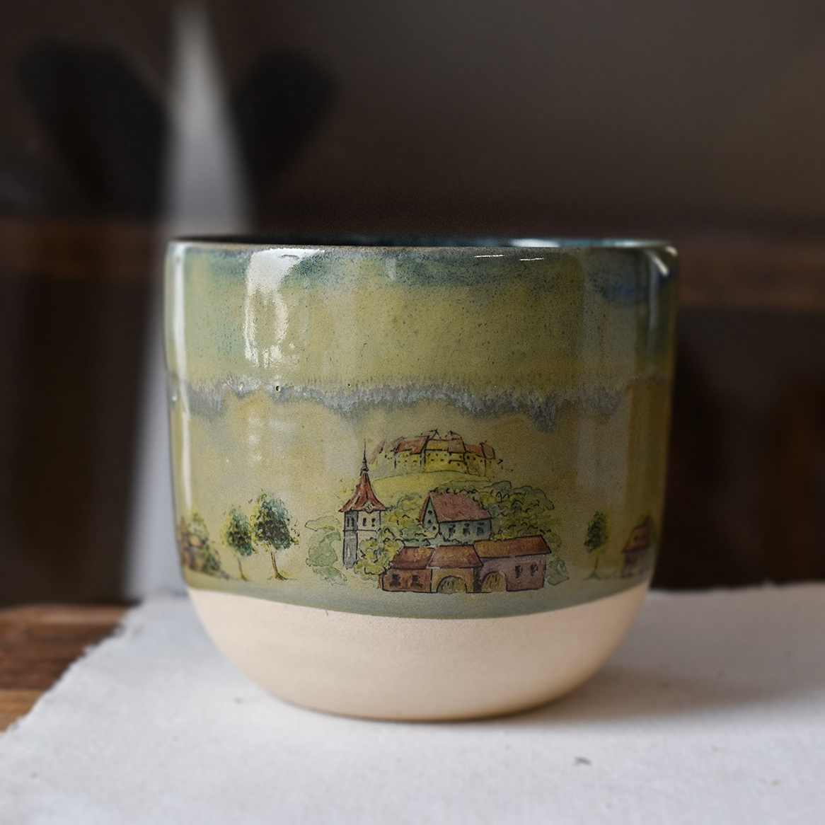 Pahar din ceramică "Căsuțe pe-nserat", 225 ml - imagine 2