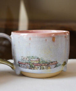 Alternative view of Cană din ceramică "Căsuțe: Pink Sky", 225 ml